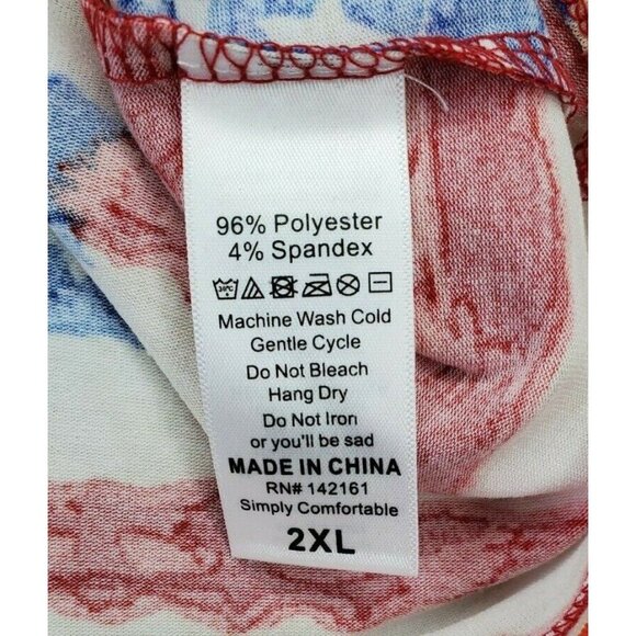 Rare LuLaRoe GiGi 2XL Women’s Shirt – Patriotic Flag Graphic Design Poly/Spandex - Picture 11 of 12